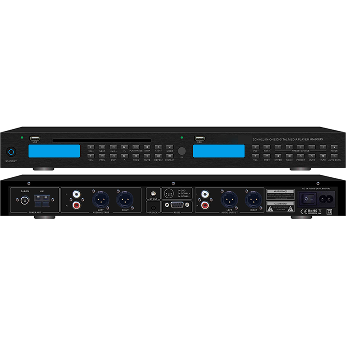 ZGR7306  CD、USBMP3、AM/FM收音、藍牙四合一雙通道播放器、帶RS232接口